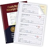 Large Money and Rent Receipt Book with Cardboard Insert,2-Part Carbonless,7.9&rdquo;x11.2&rdquo; Spiral Bound,200 Sets per Book,4 Receipts per Page for Office Supplier,Rent and Cash Transaction