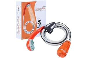 URPRO Portable Camping Shower, Outdoor Shower Head, Shower Pump, Detachable USB Rechargeable Batteries, Pumps Water from Buck