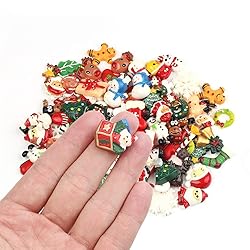 100pcs Christmas Slices Resin Slime Charms Assorted