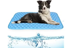 NAMOTEK Washable Dog Cooling Mat Ice Silk Cooling Mat for Pet Self Cooling Pad Blanket Dog Cooling Pad 40" Lx27 Wx0.48 Th