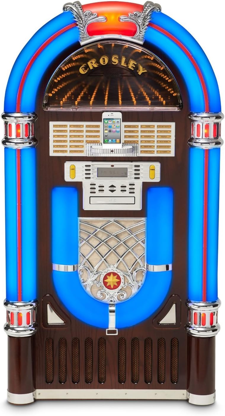 Crosley CR122i iJuke Deluxe Jukebox with Universal iPod Dock, CD