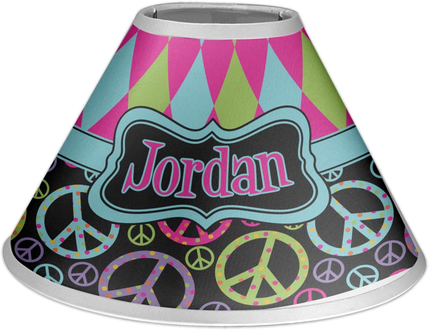 YouCustomizeIt Harlequin & Peace Signs Coolie Lamp Shade (Personalized)
