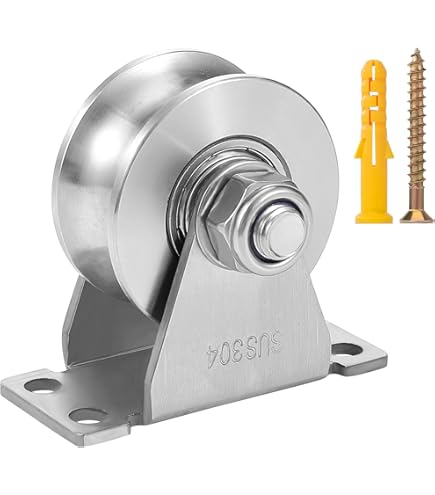 Lot De 4 Poulies En Acier Inoxydable De Type U, Roulements Silencieux