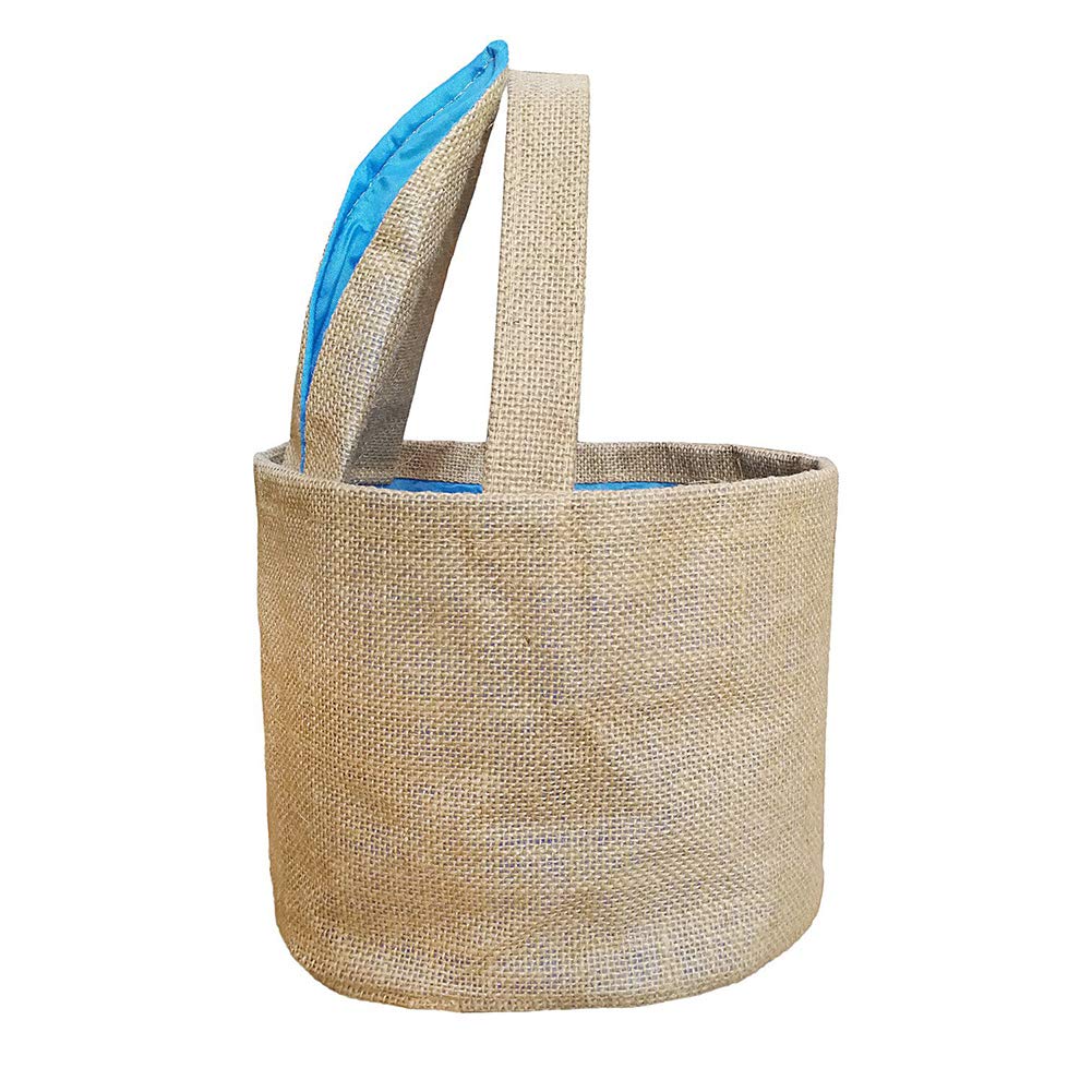 DomeStar Jute Bunny Basket, Burlap Cloth Basket Jute Cotton Rabbit Bag Tote Bag Handbag Burlap Easter Bunny Bag for Picnics