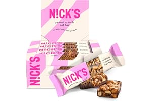 N!CK'S NICK'S Peanut Chocolate Snack Bar, Keto Nut Snack for Sports, Hiking & Outdoor Activities, 1G sugar, 3G net carbs, healthy snack bar (pack of 12)