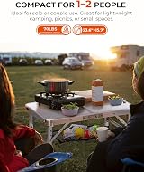 Sportneer Folding Camping Table 60x40 cm 4 Height Adjustable Aluminum view 3