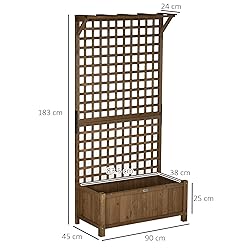 Outsunny Wood Planter with Trellis for Climbing