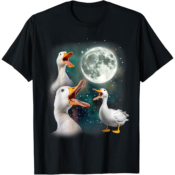 Amazon.com: 3 Ducks Howl At Moon Funny Weird Cursed Pekin Duck