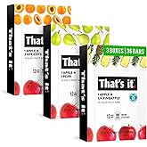That's it. (36 Count) Variety Pack | Apricot, Pear, and Pineapple Flavors | 100% Natural Real Fruit Bars Plant-based, Vegan, Gluten-free, No Added Sugar, Top 12 Allergen Free