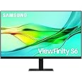 SAMSUNG 32" ViewFinity S6 (S60UD) Series QHD High Resolution Computer Monitor, 100Hz, HDR10, USB-C, Built-In LAN Port, Daisy Chain Support, Easy Setup, Height Adjustable Stand, LS32D606UANXGO, 2024