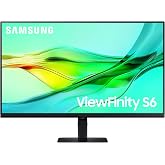 SAMSUNG 24" ViewFinity S6 (S60UD) Series QHD High Resolution Computer Monitor, 100Hz, HDR10, USB-C, Built-In LAN Port, Daisy Chain Support, Easy Setup, Height Adjustable Stand, LS24D606UANXZA, 2024