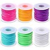 Lanyard String Kit, Cridoz 6Pack Plastic Lacing Cord Gimp String Lanyard Weaving Kit for Bracelets, Keychains, Crafts