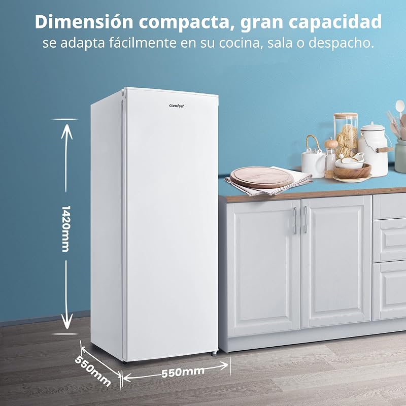 ' 160 L Congelador Armario, Puerta Reversible, Blanco
