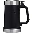 Stanley Classic Bottle Opener Beer Stein 24 oz | Flip Up Lid and Heavy Duty Handle with Built In Bottle Opener | Insulated Stainless Steel Beer Mug | BPA-Free | Black 2.0