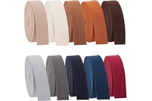 Wonninek Cotton Webbing Strap 32.8 Yards 10 Colors Mixed Heavy Polyester Cotton Webbing Straps Webbing Bag Leash Straps Handl