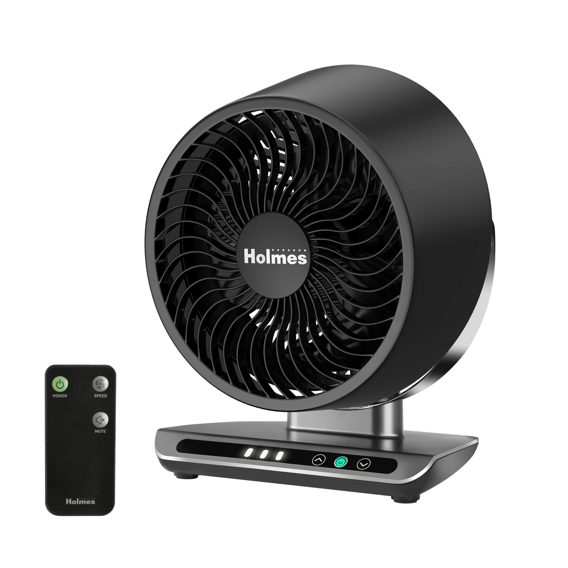 Photo 1 of HOLMES Blizzard 8" Air Circulator Digital Fan, 3 Speeds, 90° Adjustable Head Tilt, Capacitive Touch, Remote Control, Ideal for Home, Bedroom, Kitchen or Office, Black