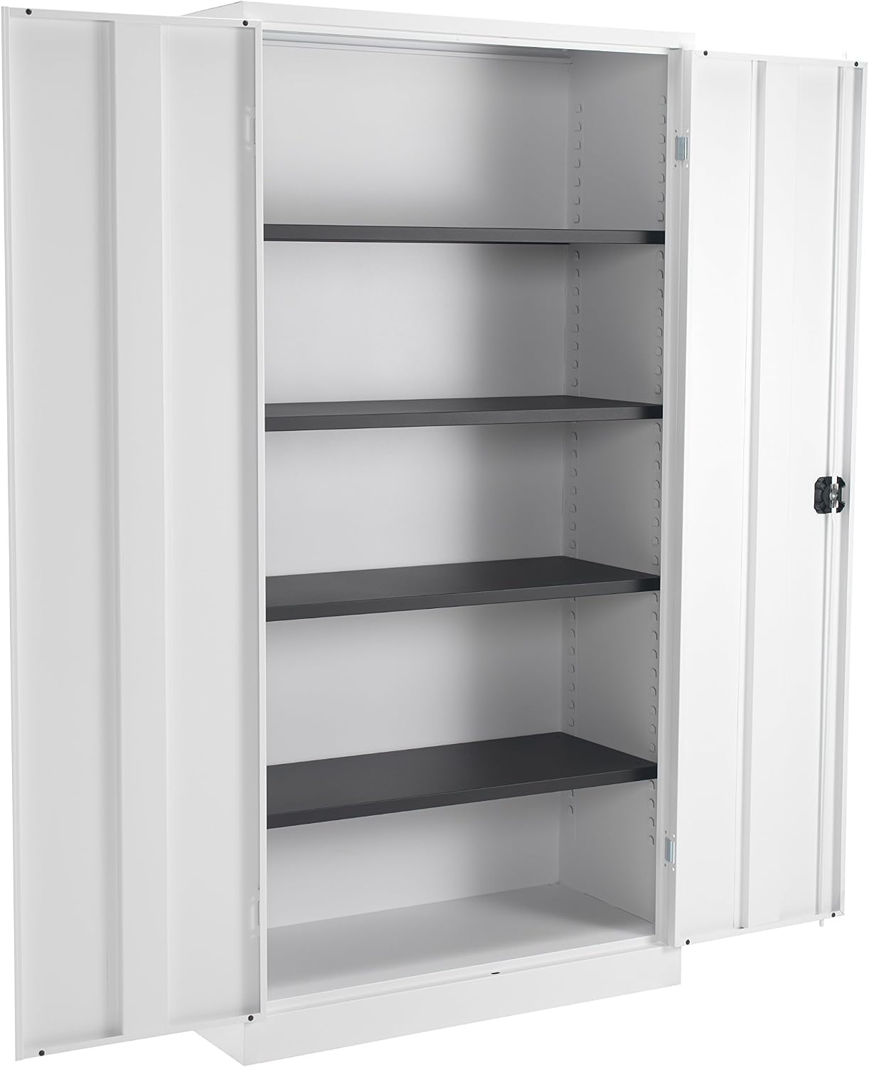 Office Hippo Steel Storage Cabinet, Lockable, Double Door, 4 Height Adjustable Shelves, 50kg Load Capacity, White, 92 cm x 179 cm - Image 4