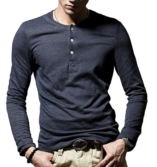 Amazon ミックスリミテッド ロンt メンズ 長袖 ヘンリーネック