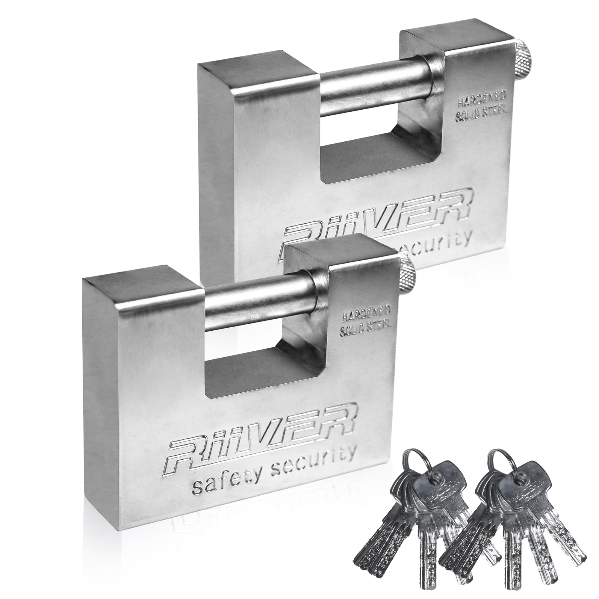 2 Pack 74 mm Container Padlock Outdoor Heavy Duty, High Security Shipping Container Padlock 12 mm Thick Shackle, Heavy Duty Container Padlocks with Keys for Sheds Gate Garage Warehouses