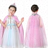 ACWOO Princess Cape for Girls Colorful Crown Set Dress Up Costume view 5