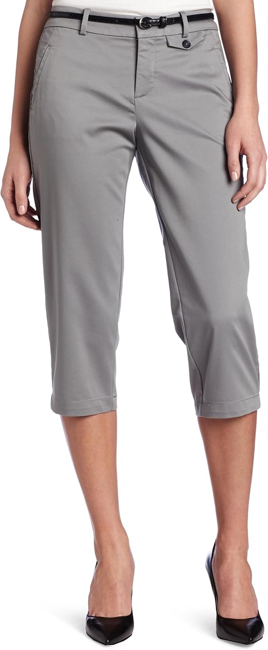 Dockers Women's Petite The Capri w/Hello Smooth, Neutral Grey, 8 at