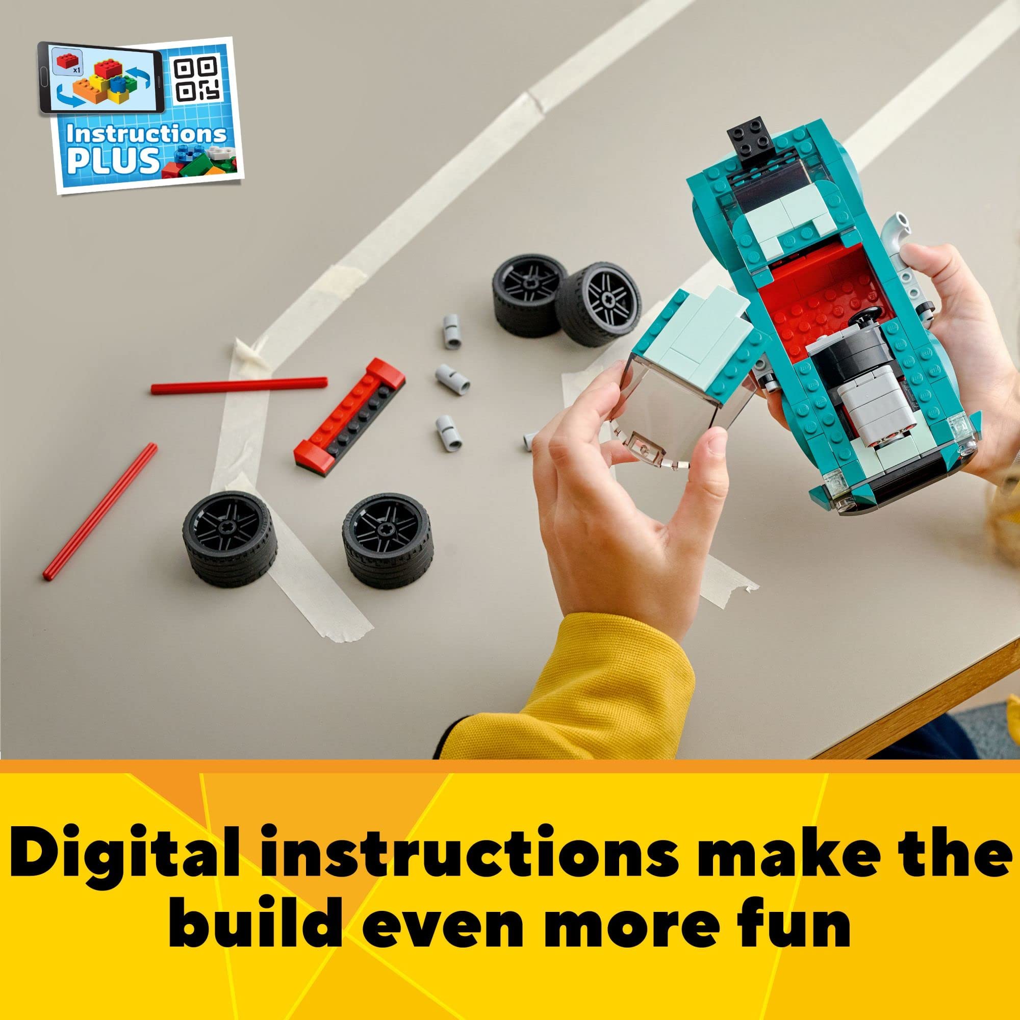 LEGO Creator 3 in 1 Street Racer Car, Rebuildable Kit Transforms to a ...