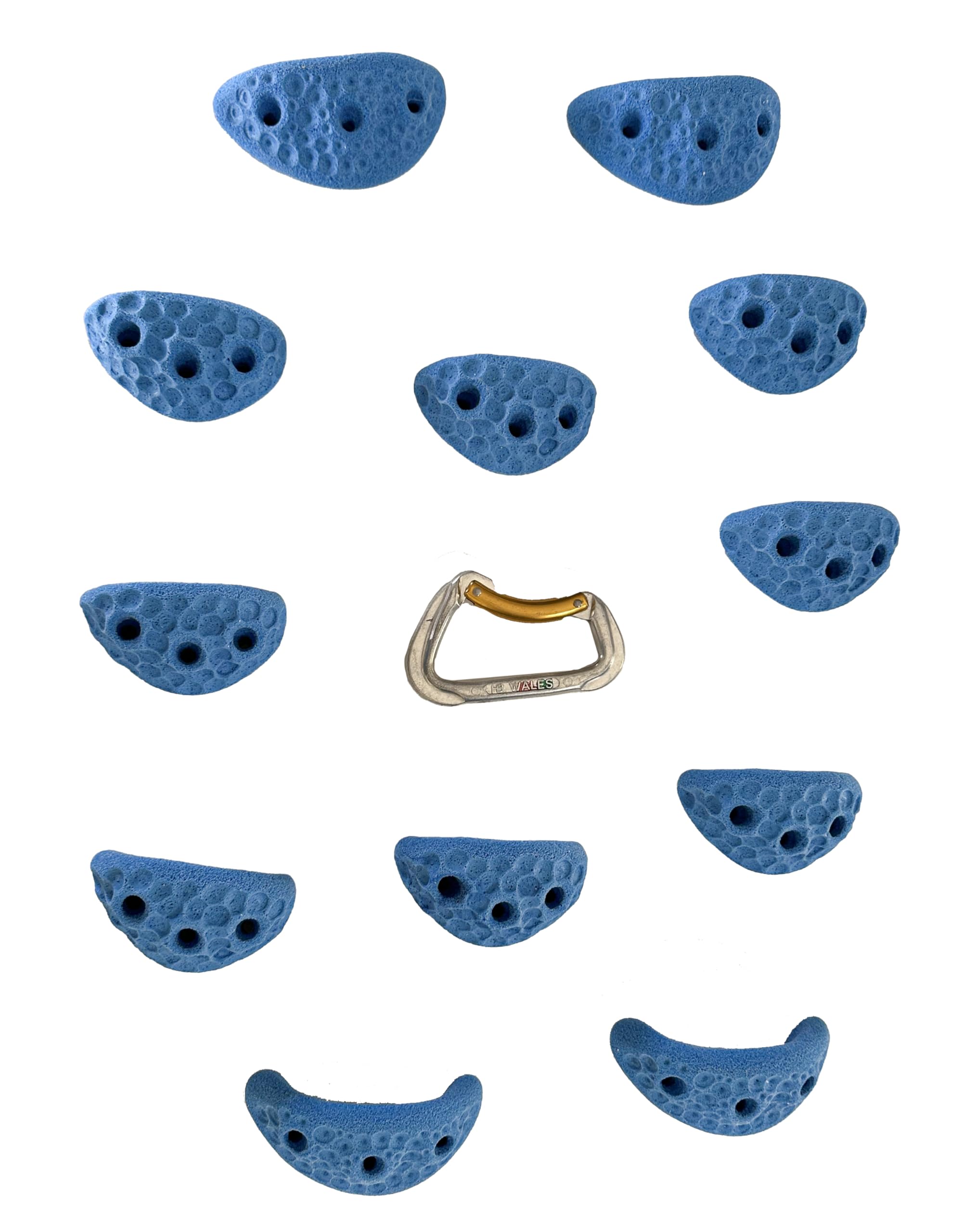 Photo 1 of Moon Rock Climbing Holds Set of 12 Kids Swing Set Easy to Grab Rock Climbing Holds for Swing Sets and Home Climbing Walls. Positive in Cut Jugs. (Blue)