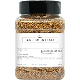 Raw Essentials Montreal Steak Seasoning, 10 oz Bottle | Bold Savory Steakhouse Style Blend, Non GMO, Gluten Free, Vegan