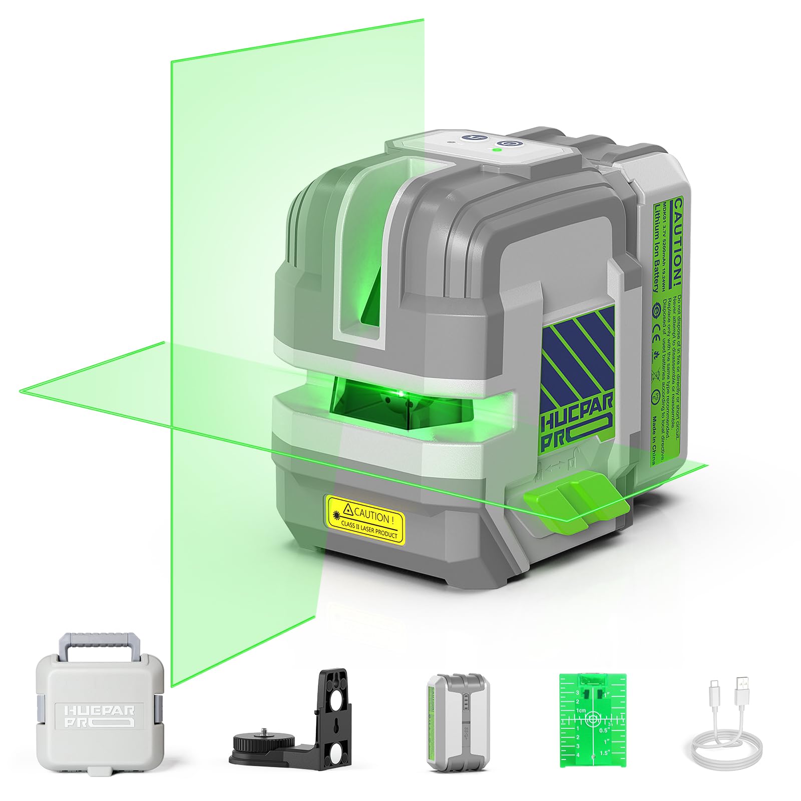 Huepar Pro Laser Level Self Leveling Rechargeable Laser Line Level with Pulse Mode for Outdoor, Switchable Line, with 360° Magnetic Base, for DIY, Construction, Floor Tiles, Decoration GK011SG