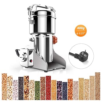 IDABAY Elektrische Getreidemühle Edelstahl, Gewürz- und Kaffeemühle,Grain Grinder Swing Type, Kaffeebohnen Gewürze Kräutern K