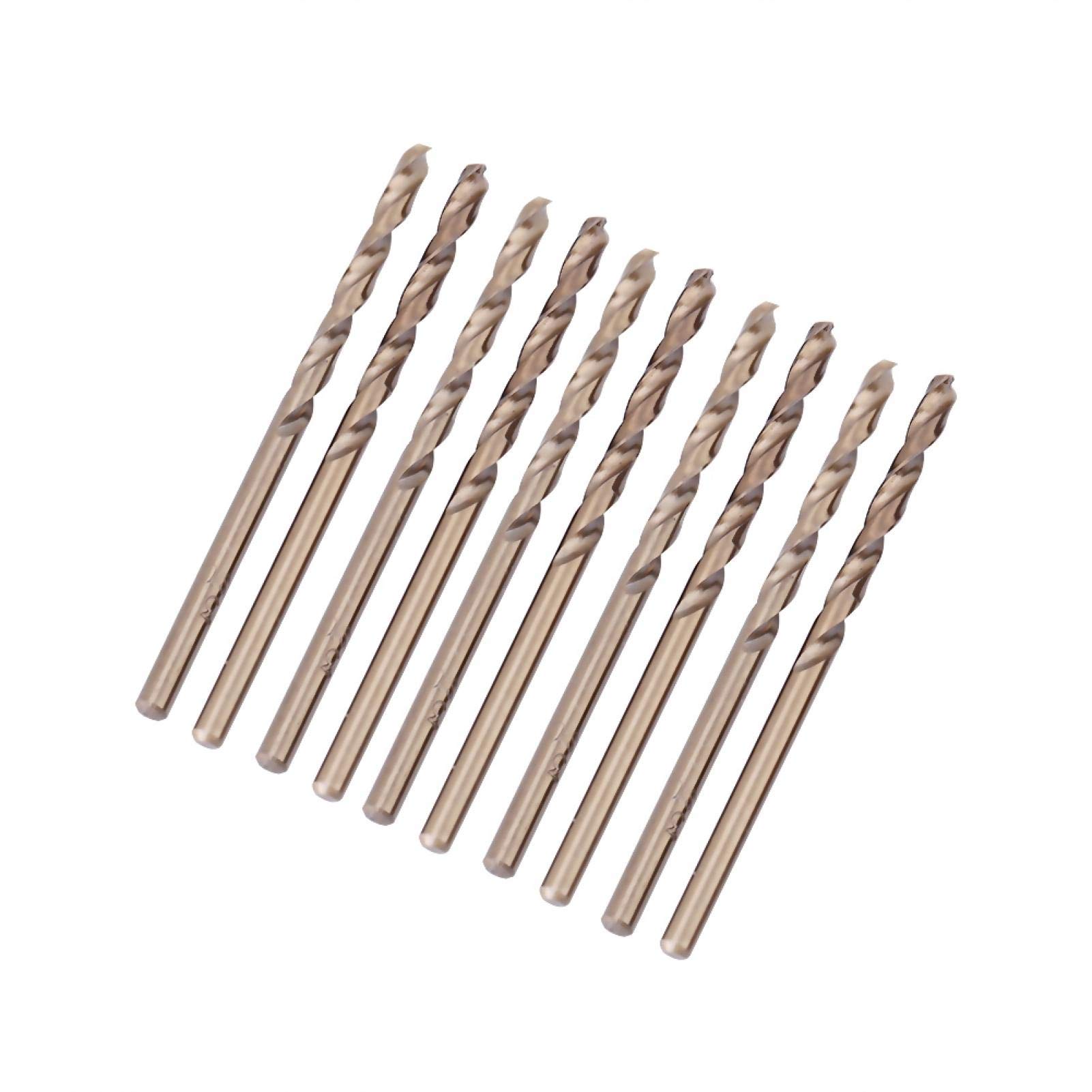10pcs M35 HSS Cobalt Drill Bits, HSS-CO Drill Bits Set, Twist Drill Bits, 1.5mm High Speed Steel Drill Bit for Drilling on Stainless Steel
