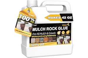 TENEE Concentrate Stone Adhesive, Makes 42oz Strong Mulch Rock Glue for Landscaping, Easy Hold Mulch Anchor for Outdoor Use, Heavy-Duty Gravel Binder Spray Easily Holds Rubber, Pine Straw, Bark, Pebble