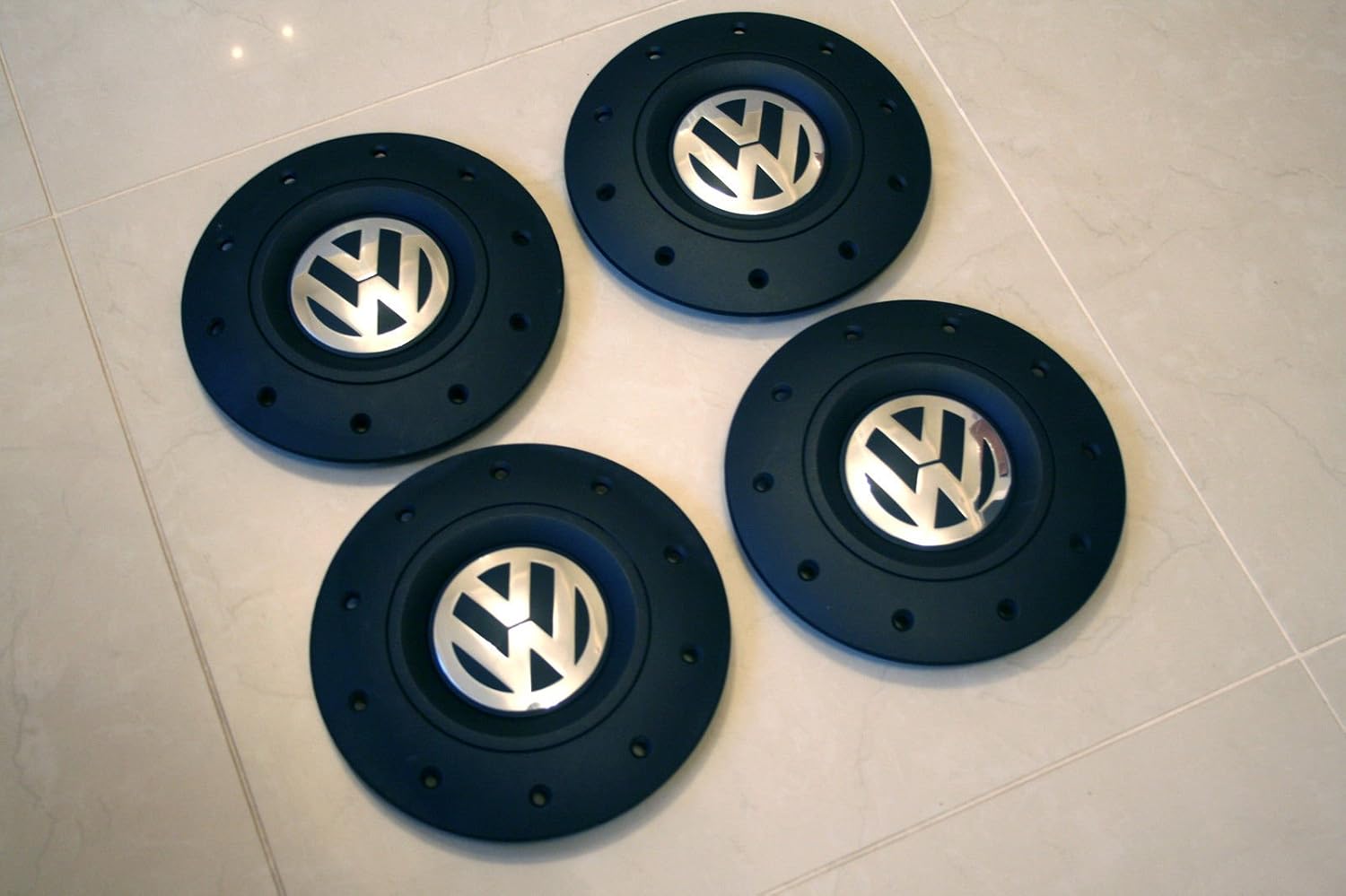 4 x Genuine Volkswagen VW Transporter T5 Centre Caps CHROME Hub Caps