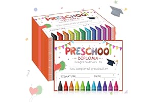 OLUTACOT 200 Pcs Preschool Diploma Certificate Colourful Classroom Activities Certificate Preschool Graduation Award Certificate for Kid Student Teacher Preschool Graduation Supplies
