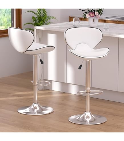 Roundhill Furniture Ellston - Taburete Giratorio Tapizado Muebles (2