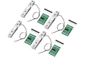 MECCANIXITY 4 Set Digital Load Cell Weight Sensor 10KG + HX711 Module Weighing Sensor 24 Bit Precision A/D Dual-Channel 20x33