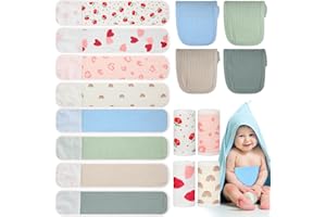 Vabean 8 Pcs Baby Infant Umbilical Cord Comfort Adjustable Cotton Belly Band for Protection, Baby Gifts for 0 To12 Months (Cute)