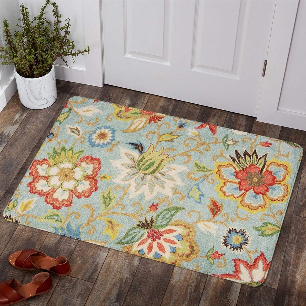 Rugs, Pads & Protectors - Lahome Collection Modern Floral Area Rug - 2’X 3’ Non-Slip Colorful Vintage Area Rug Accent Distressed Throw Rugs Floor Carpet for Living Room Bedrooms Decor (2’X 3’, Paisley)