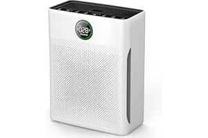 Air Purifiers for Home Large Room up to 2200sq.ft, MOOKA Air purifier for Home Pets with Washable Filter, PM 2.5 Display Air Quality Sensor Air Cleaner for Bedroom, Dorm room, Pets, Office PR1 (White)