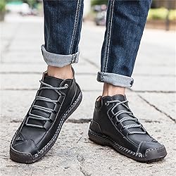 Dacomfy Men's Shoes Leather Work Boots Casual