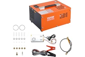 VEVOR PCP Air Compressor 12V DC, PCP Compressor 4500 Psi, Paintball 30MPa Portable PCP Air Compressor, Rifle Pump 110V AC, High Pressure Pump Scuba Tank Compressor Pump, Black