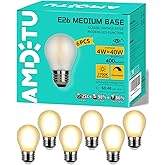 Vintage LED Edison Short Small Light Bulb 40W Dimmable E26 Globe 2700K Soft white Frosted 40 Watt Warm Standard Medium Base G