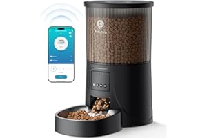 PETULTRA Automatic Cat Feeder WiFi- 5Ghz Cat Food Dispenser with APP Remote Control- Auto Pet Feeder for Small Dog Indoor- Easy to Set Up and Clean- Dual Power with Desiccant Bag& Stainless Steel