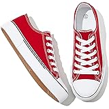Adokoo Canvas Tennis Shoes for Women Low Top Casual