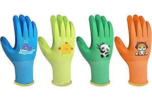 SLARMOR Kids-Gardening-Gloves for Age 3-12, Rubber-Coated Garden Yard Work-Gloves for Children Toddlers Boys & Girls