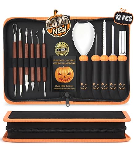 Amazon.com: CHRYZTAL Pumpkin Carving Kit Tools Halloween, 13PCS