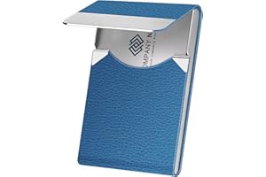 Business Card Holder, Metal Business Card Case Pocket, Card Holder for Women & Men, Professional PU Leather RFID Blocking Nam