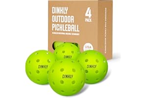 Dinkly Pickleball Balls, Outdoor Pickleballs USAPA Approved, Enhanced Durability Pickle Ball with Roto-Molded & Seamless Design, 40 Holes Green Pickleballs for Beginners Professionals