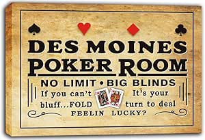 scpd1 – 2156 des Moines sala de póquer bar cartel de impresión de