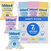 Khloud Protein Popcorn Variety Pack, 7g Protein Snacks, 1oz 18pk | For Adults &amp; Kids - Flavored Popcorn Made with Real Ingredients &amp; Milk Protein Isolate - Non-GMO, Gluten-Free, Kosher